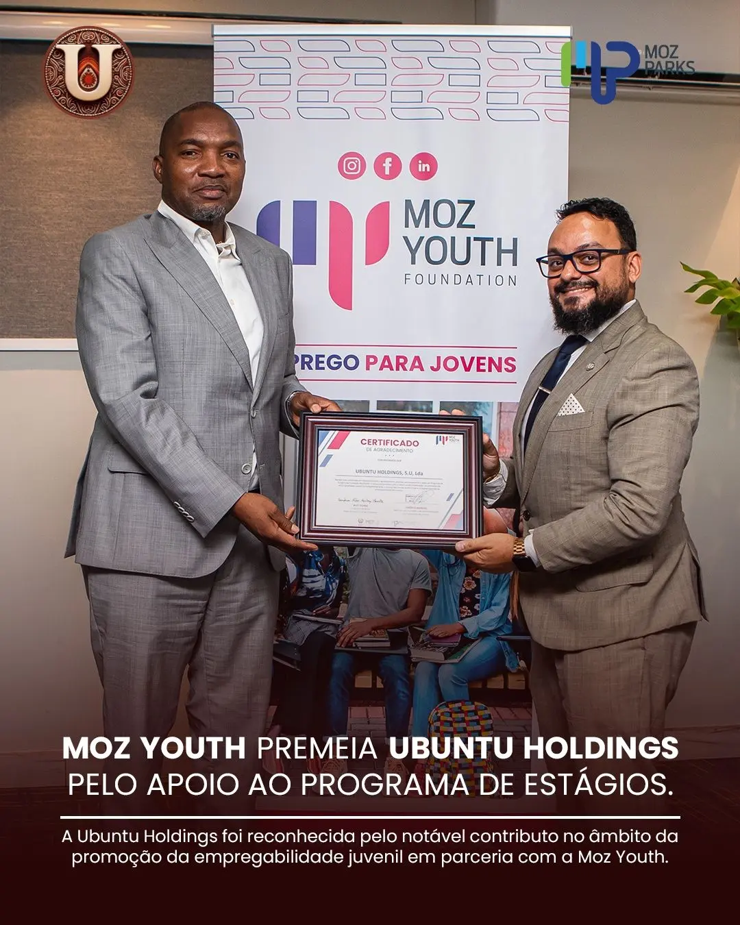 Ubuntu Holdings recebe reconhecimento da MozYouth Foundation